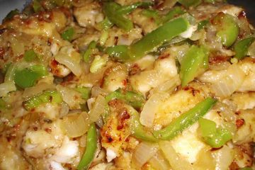 Cazón al horno con verduras