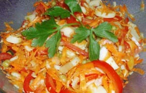 Ensalada de Palmitos, Zanahorias y Manzanas