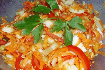 Ensalada de Palmitos, Zanahorias y Manzanas