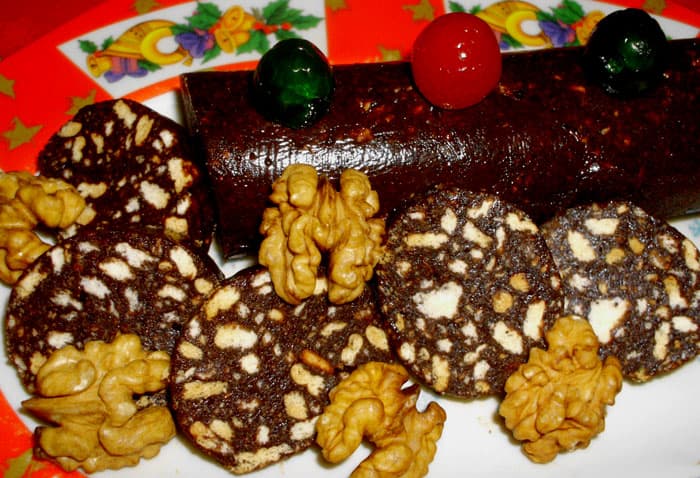 Salchichón de Chocolate sin Dulce de Leche