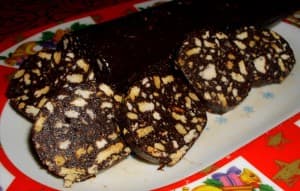 Salchichón de Chocolate sin Dulce de Leche