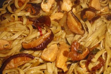 Pasta con Hongos Shiitake
