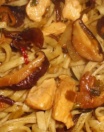 Pasta con Hongos Shiitake