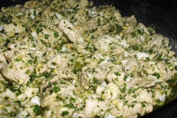 Atún fresco con ajo y perejil
