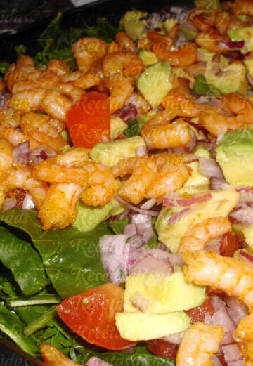 Ensalada de Espinaca con Camarones, fácil y deliciosa